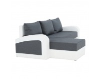 Rohová sedačka s rozkladom a úložným priestorom Sevila L/P - biela / sivá