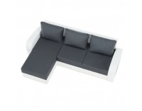 Rohová sedačka s rozkladom a úložným priestorom Sevila L/P - biela / sivá