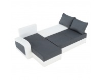 Rohová sedačka s rozkladom a úložným priestorom Sevila L/P - biela / sivá