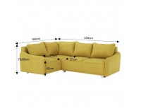 Rohová sedačka s rozkladom a úložným priestorom Lena L - horčicová