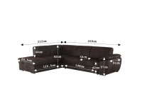 Rohová sedačka s rozkladom Vador L - čokoládová