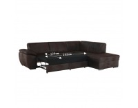 Rohová sedačka s rozkladom Vador P - čokoládová