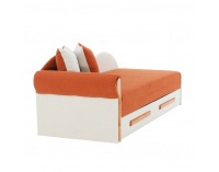Rozkladacia pohovka s úložným priestorom Diane L - oranžová / béžová