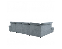 Rohová sedačka U s rozkladom a úložným priestorom Nicoleta L - sivá