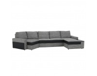 Rohová sedačka s rozkladom a úložným priestorom Roy P - čierna / sivohnedá