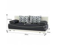 Rozkladacia pohovka s úložným priestorom Dinar - sivá / béžová