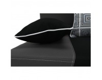 Rozkladacia pohovka s úložným priestorom Rokar - čierna / sivá / vzor