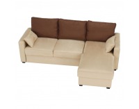 Rohová sedačka s rozkladom a úložným priestorom Mamba L/P - béžová / čokoládová