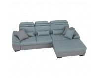 Rohová sedačka s rozkladom a úložným priestorom Natik P - sivá / mentolová