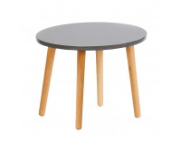Okrúhly príručný stolík Bazzy 2 - sivá / prírodná