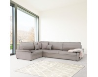 Rohová sedačka s rozkladom a úložným priestorom Caruzo L - krémová