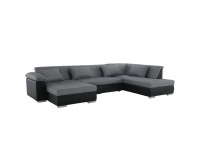 Rohová sedačka U s rozkladom Lemon P - čierna / svetlosivá