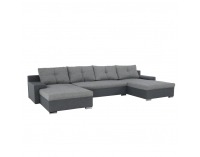 Rohová sedačka U s rozkladom Savona U L/P - svetlosivá / sivá