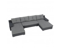 Rohová sedačka U s rozkladom Savona U L/P - svetlosivá / sivá