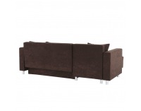Rohová sedačka s rozkladom a úložným priestorom Deno L/P - hnedá