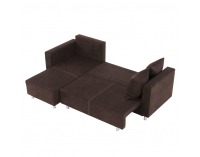 Rohová sedačka s rozkladom a úložným priestorom Deno L/P - hnedá