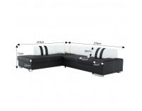 Rohová sedačka s rozkladom a úložným priestorom Peter New L - čierna / biela