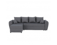 Rohová sedačka s rozkladom a úložným priestorom Roma New L/P - sivá