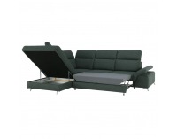 Rohová sedačka s rozkladom a úložným priestorom Alvaro L - zelená