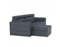 Rohová sedačka s rozkladom a úložným priestorom Kazara RM L - sivá / svetlé šitie