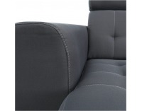 Rohová sedačka s rozkladom a úložným priestorom Kazara RM L - sivá / svetlé šitie