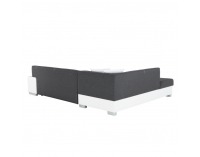 Rohová sedačka s rozkladom a úložným priestorom Peter New L - biela / sivá