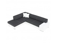 Rohová sedačka s rozkladom a úložným priestorom Peter New L - biela / sivá