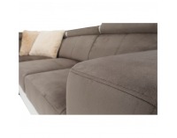 Rohová sedačka U s rozkladom a úložným priestorom Kamelia L - biela / hnedá