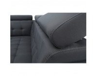 Rohová sedačka U s rozkladom a úložným priestorom Kazara P - sivá / svetlé šitie