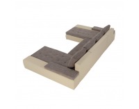 Rohová sedačka U s rozkladom Malibu U L/P - béžová / hnedý melír