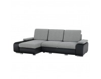Rohová sedačka s rozkladom a úložným priestorom Late L - čierna / sivá