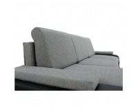 Rohová sedačka s rozkladom a úložným priestorom Late L - čierna / sivá