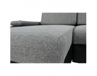 Rohová sedačka s rozkladom a úložným priestorom Late L - čierna / sivá