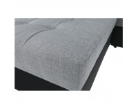 Rohová sedačka U s rozkladom a úložným priestorom Vasto L - čierna / svetlosivá