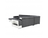 Rohová sedačka U s rozkladom a úložným priestorom Kamelia P - biela / sivá