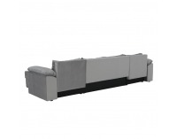 Rohová sedačka U s rozkladom a úložným priestorom Dalas L/P - sivá