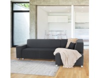 Rohová sedačka s rozkladom a úložným priestorom Colli P - sivočierna