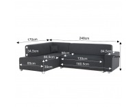 Rohová sedačka s rozkladom a úložným priestorom Colli L - sivočierna