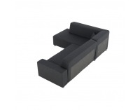 Rohová sedačka s rozkladom a úložným priestorom Colli L - sivočierna
