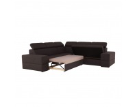 Rohová sedačka s rozkladom a úložným priestorom Monako P - tmavohnedá
