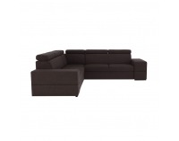 Rohová sedačka s rozkladom a úložným priestorom Monako L - tmavohnedá