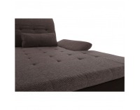 Rohová sedačka U s rozkladom Resta L - tmavohnedá / hnedá melírovaná