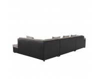 Rohová sedačka U Alma P - čierna / hnedá melírovaná
