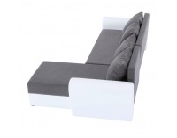 Rohová sedačka s rozkladom a úložným priestorom Oxford L/P - biela / sivá