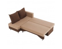 Rohová sedačka s rozkladom a úložným priestorom Kario L/P - béžová / čokoládová