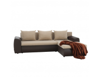 Rohová sedačka s rozkladom a úložným priestorom Magna L/P - hnedá