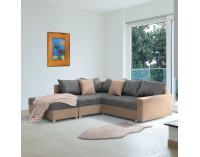 Rohová sedačka Ida New L - béžová / sivobéžová melírovaná