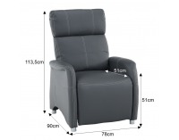 Relaxačné kreslo Forest - sivá ekokoža