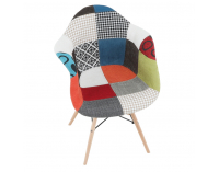 Kreslo Tobo 2 New - buk / vzor patchwork