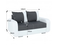 Rozkladacia sedacia súprava Mono 3+2+1 - biela / čierna